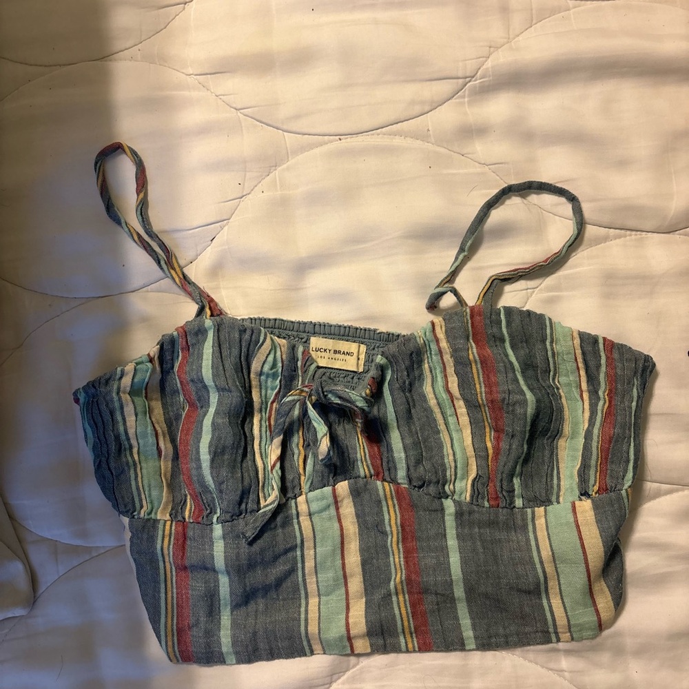 Lucky Brand Multicolor Striped Crop Top